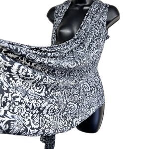 Code Vintage Hooded Damask Convertible Sleeveless` Duster Wrap Top Fairy Grunge
